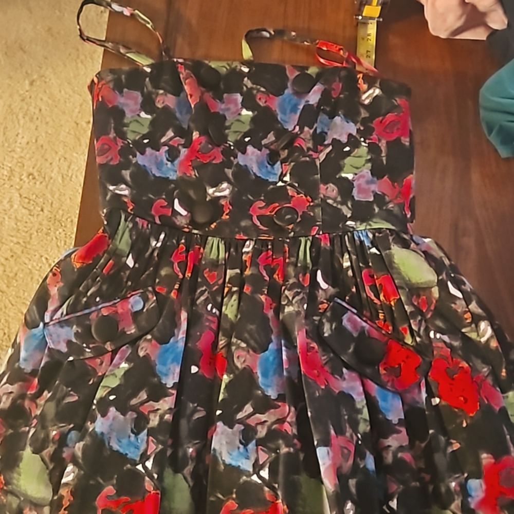 Betsey Johnson Dark Floral Tulle Dress